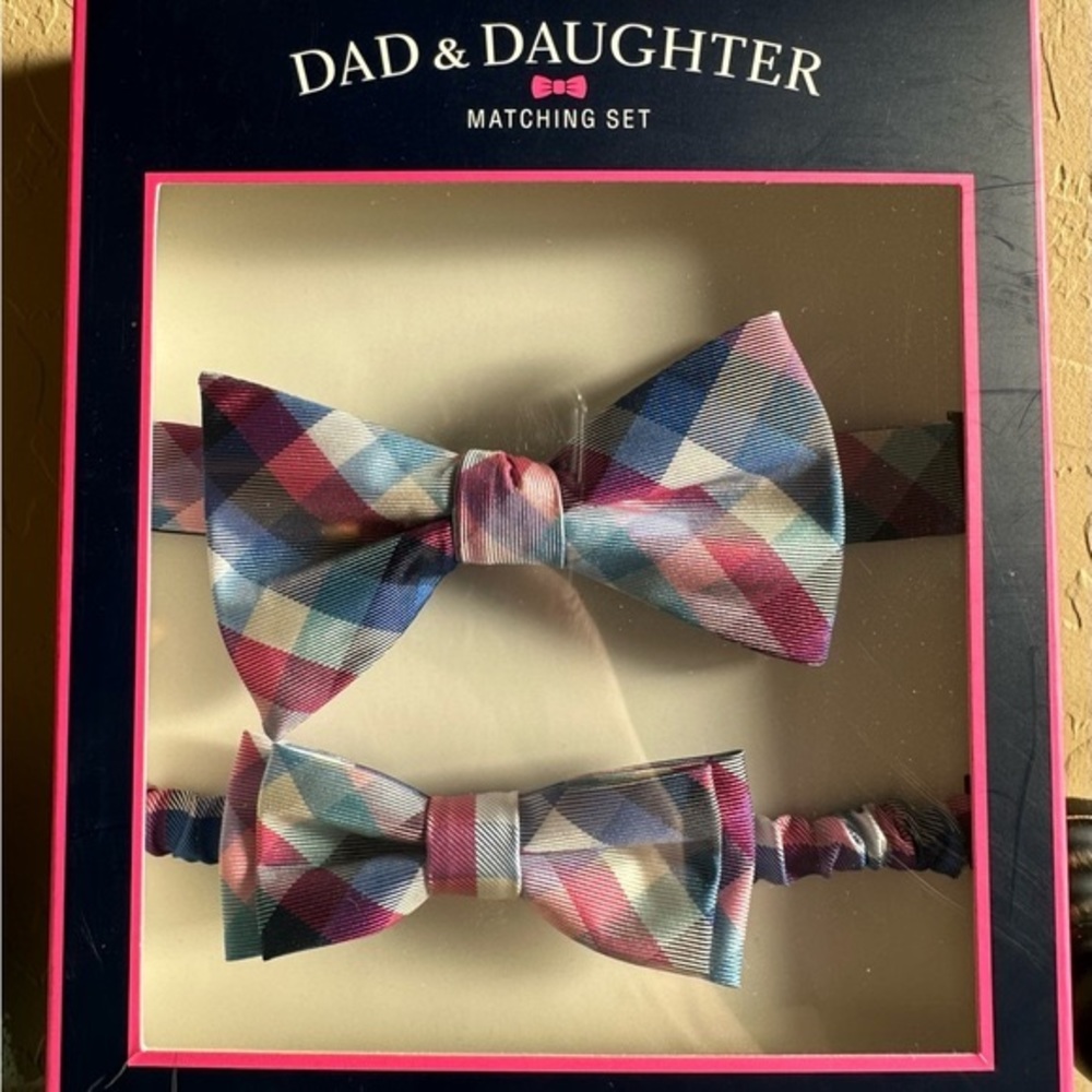 New Dad and daughter matching bow tie and hair bow set